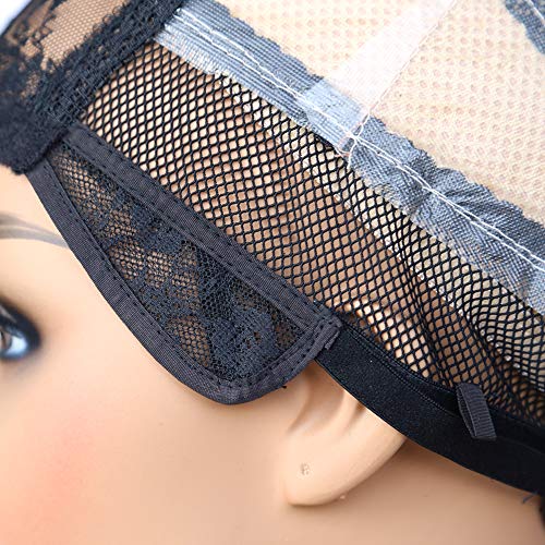 Btwtry Weaving Cap For Making Wig With Adjustable Strap Dissolved Paper Wig Cap For Women Girls Black Medium Size Mesh Lace Wig Cap For Diy Wig (Medium,Black-2Pcs) #TOP7