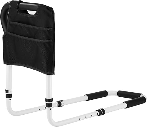 Miniatura 8 de Rieles de cama para adultos mayores, soporte de mango ajustable de seguridad para personas mayores y pacientes con bolsa de almacenamiento, se