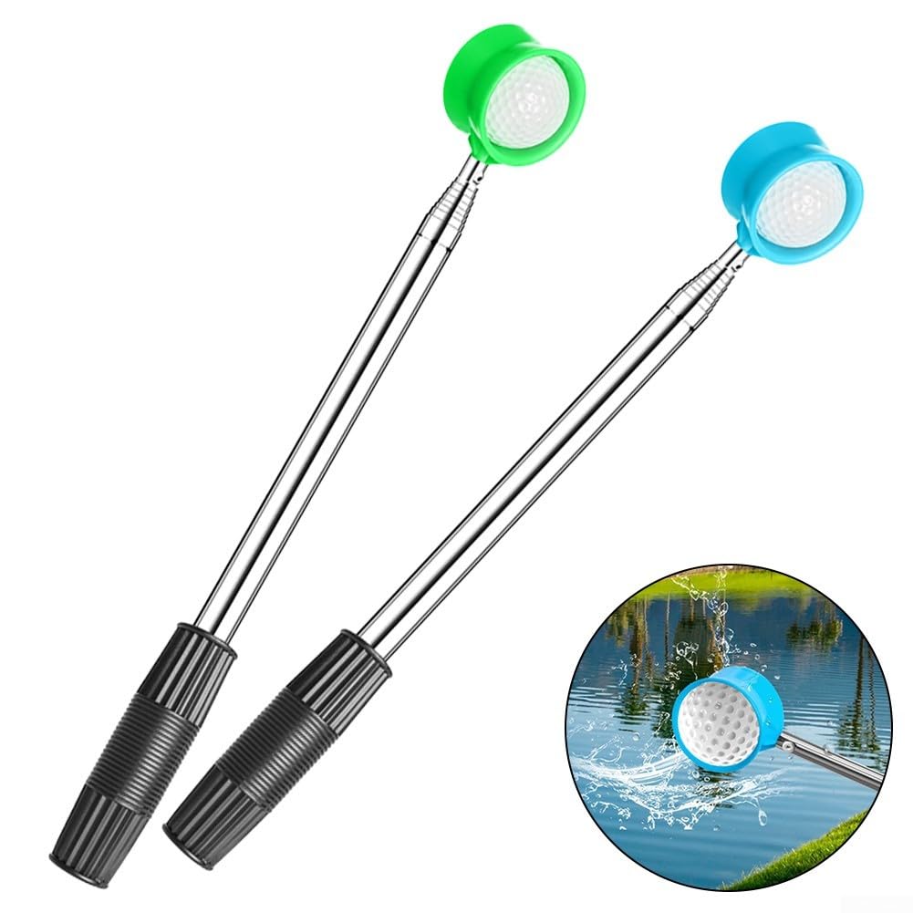 For Water Rescue Golf Ball Retriever en acier inoxydable, design télescopique pour une utilisation facile (vert, 3,7 m)