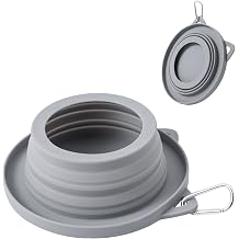 Spill Proof Dog Water Bowl for Car Road Trip, Collapsible Pet Travel Bowl | Silicone Foldable Dog Bowl, No Splash Water Dish on Car, Ant Away Food Feeder Travel Bowl for Pets Camping Hiking Trips