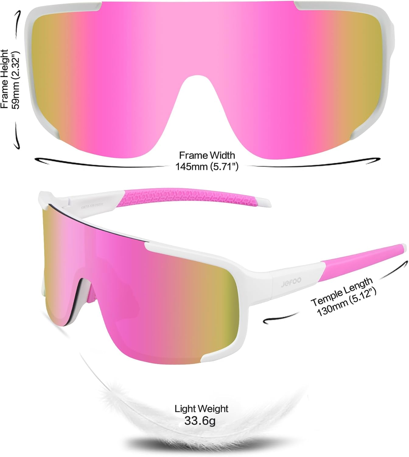 Jefoo Cycling Sunglasses for Women Men UV Protection Running Baseball MTB Biking Shades Sports Glasses - Image 5