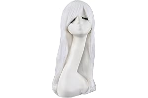 White Side Bangs Long Anime Lolita Wigs