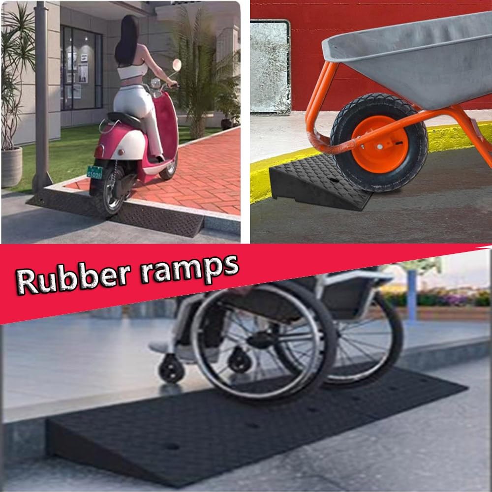 Rampa krawężnikowa, rampa podjazdowa, Rampa progowa do garażu, 2" 3" wysokości, wytrzymała, rampa załadunkowa, rampy garażowe wózków inwalidzkich(50x50x12cm)