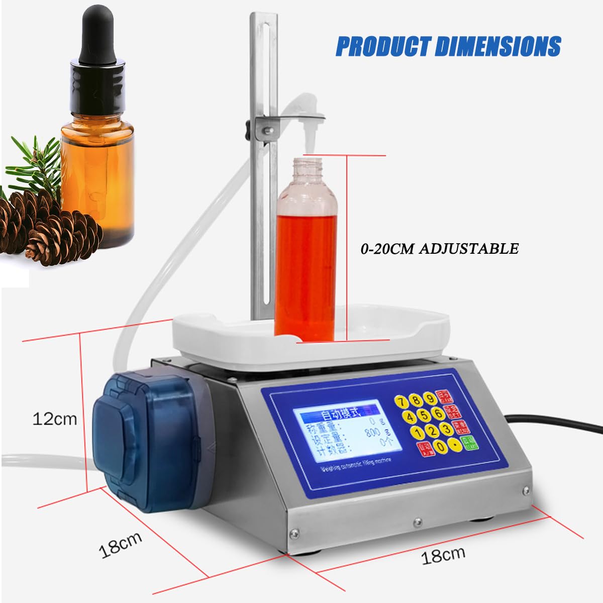 Máquina llenadora de Miel, llenadora automática de líquidos de 2 a 300 g, Carcasa de Acero Inoxidable, Gran caudal de 1,2 l/min, llenado rápido, Control Digital para Bebidas.