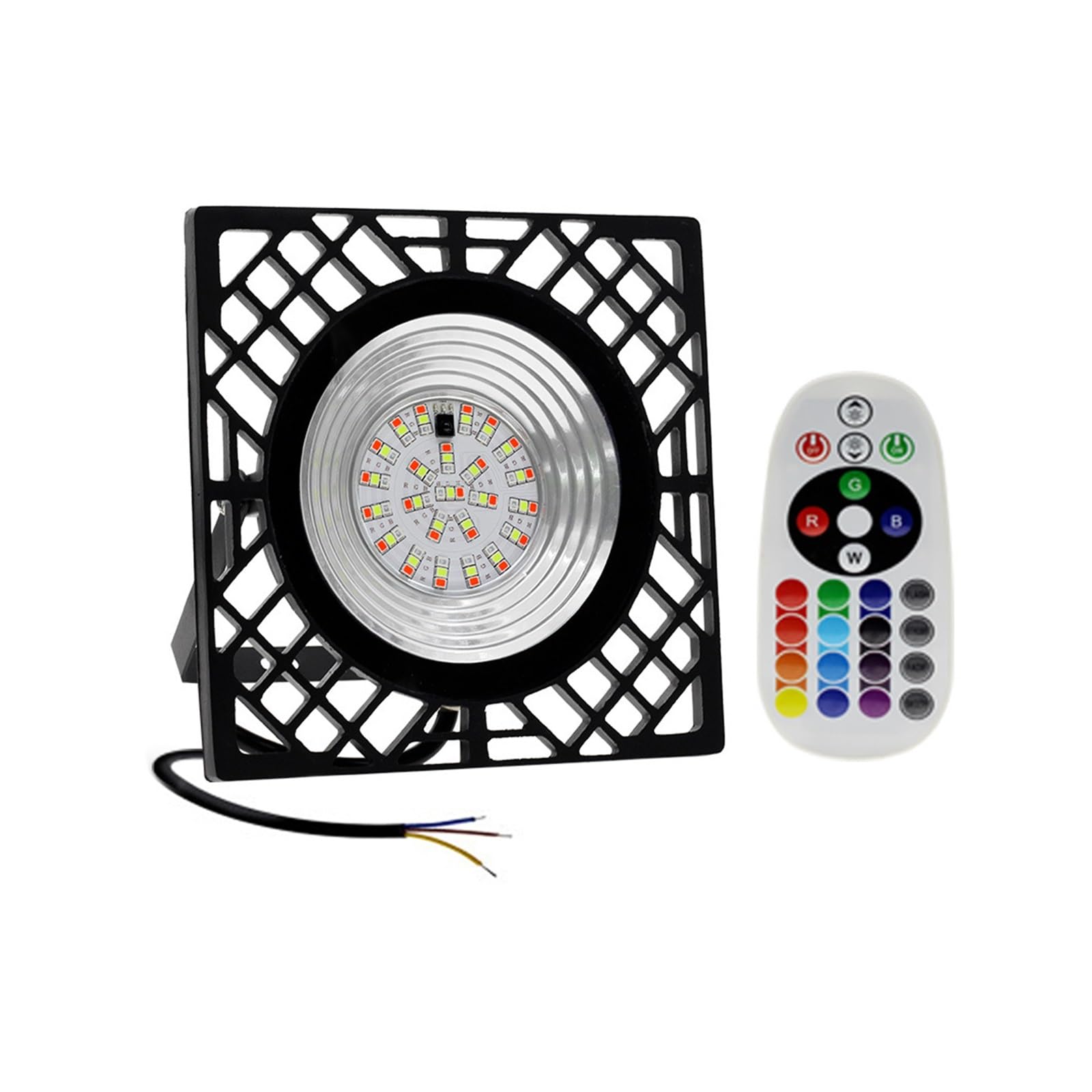 JOLIANE RGB LED Floodlight 50W Garden Landscape Spotlights IP65 Waterproof Outdoor Flood Light for Patio Courtyard Lawn Wall Decor(Black - No Plug)