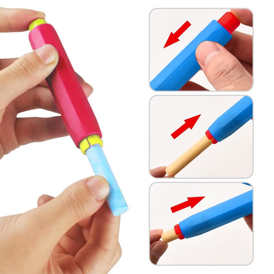 Tadipri Porta Gessi - 10 Pezzi Colorati, Clip Regolabile Antipolvere - Per Scuola, Ufficio, Casa - Foto 6