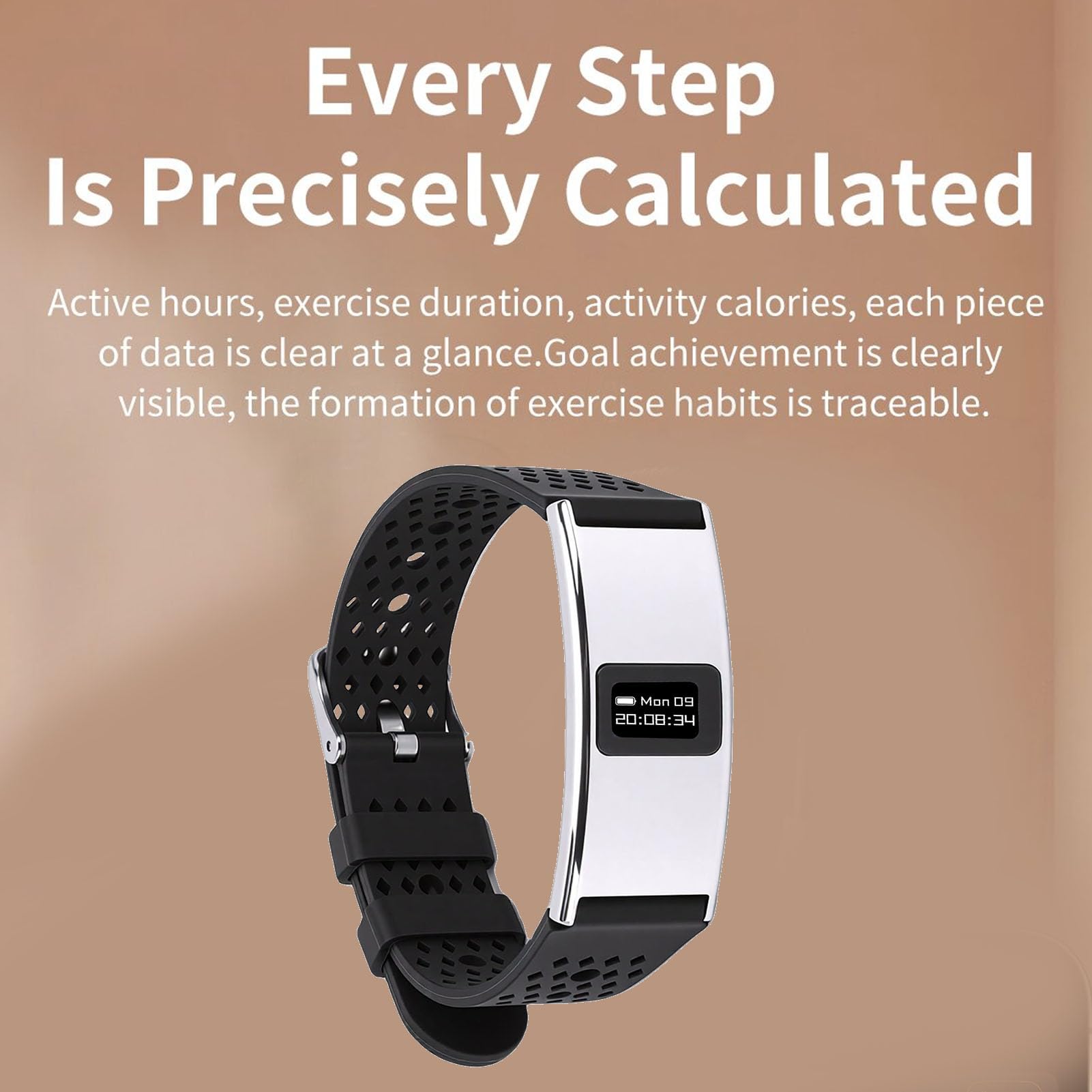 Pulsera Inteligente, Rastreador de Actividad Física con Monitor de Frecuencia Cardíaca, Seguimiento del Ciclo Menstrual, Análisis del Sueño, IPX8 a Prueba de Agua, Carga (Silver)