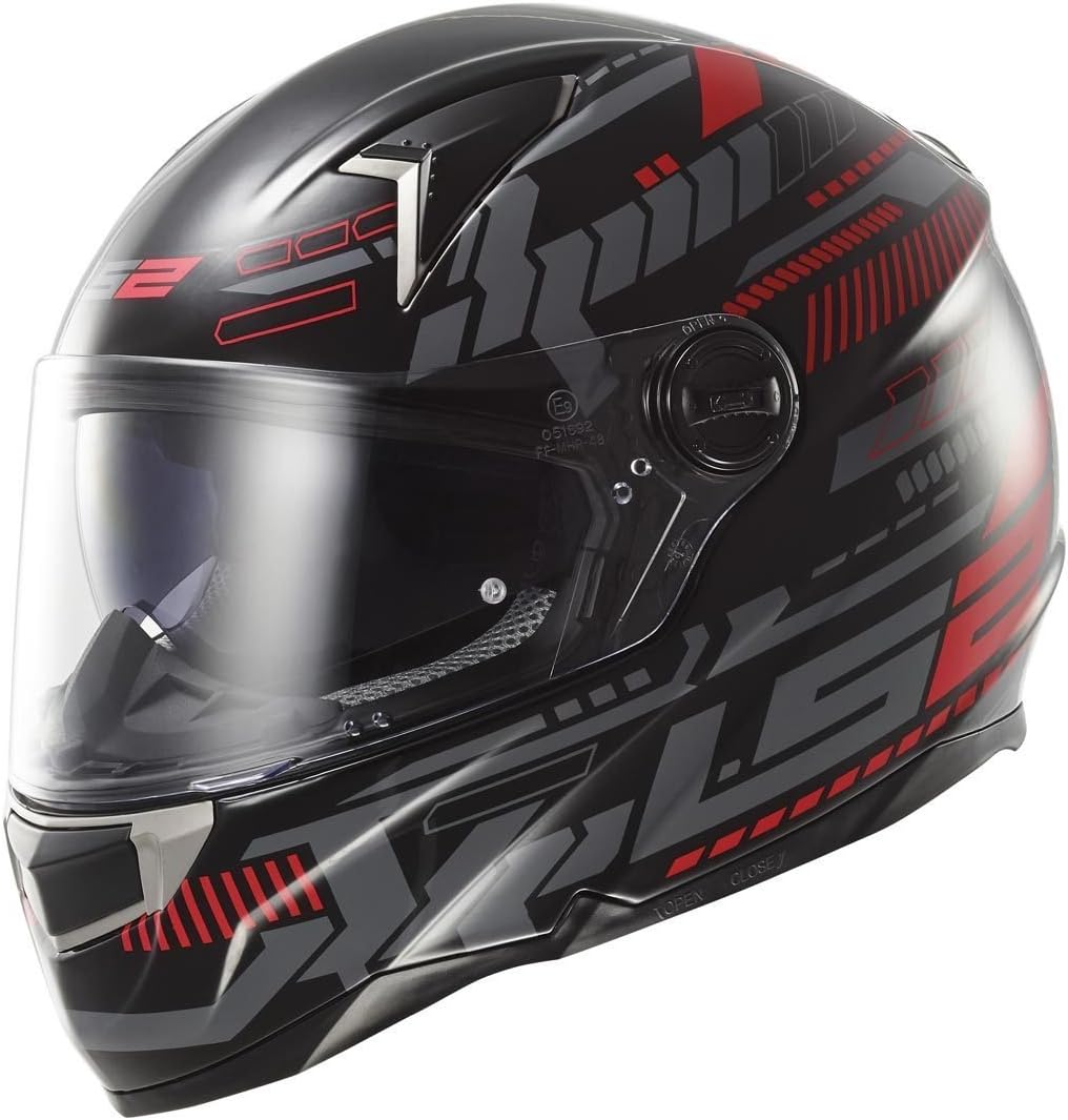 LS2 FF396 Ft2 Tron Black Red Motorcycle Helmet