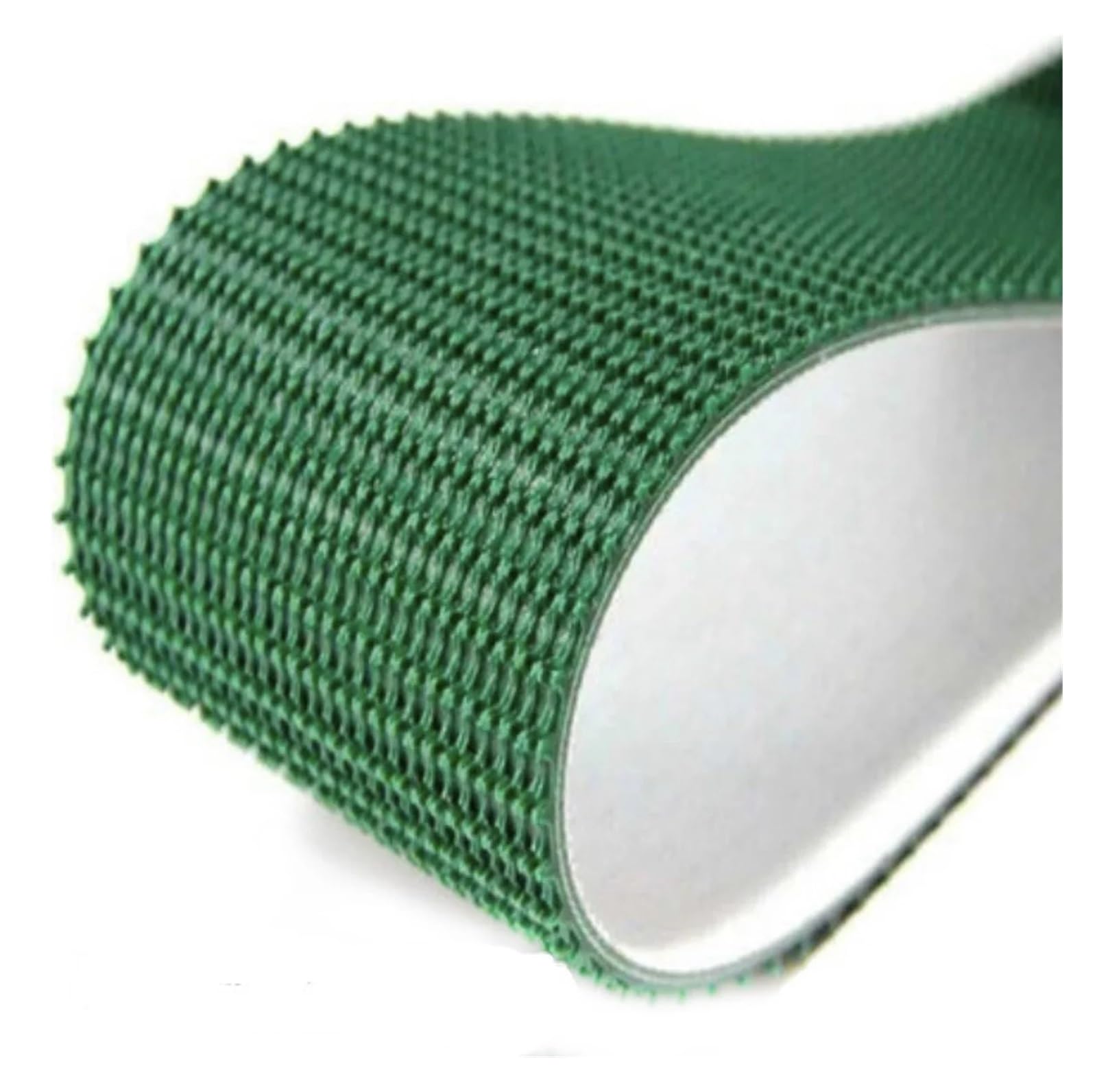 cinta transportadora de transmisión verde de PVC Banda transportadora de PVC verde de 2500 x 65 x 5 mm con superficie rugosa, antideslizante y resistente al desgaste.