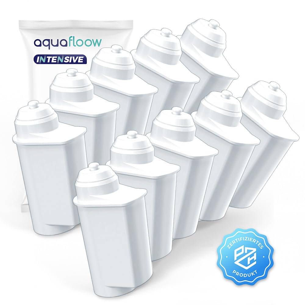 Aquafloow 10x Replacement Water Filters for Coffee Machine Siemens EQ, Intenza, Bosch | Compatible with Siemens EQ Series, EQ 6, TZ70003, TCZ7003 & Bosch CM450710, TCM24RS | Replacement Brita Intenza