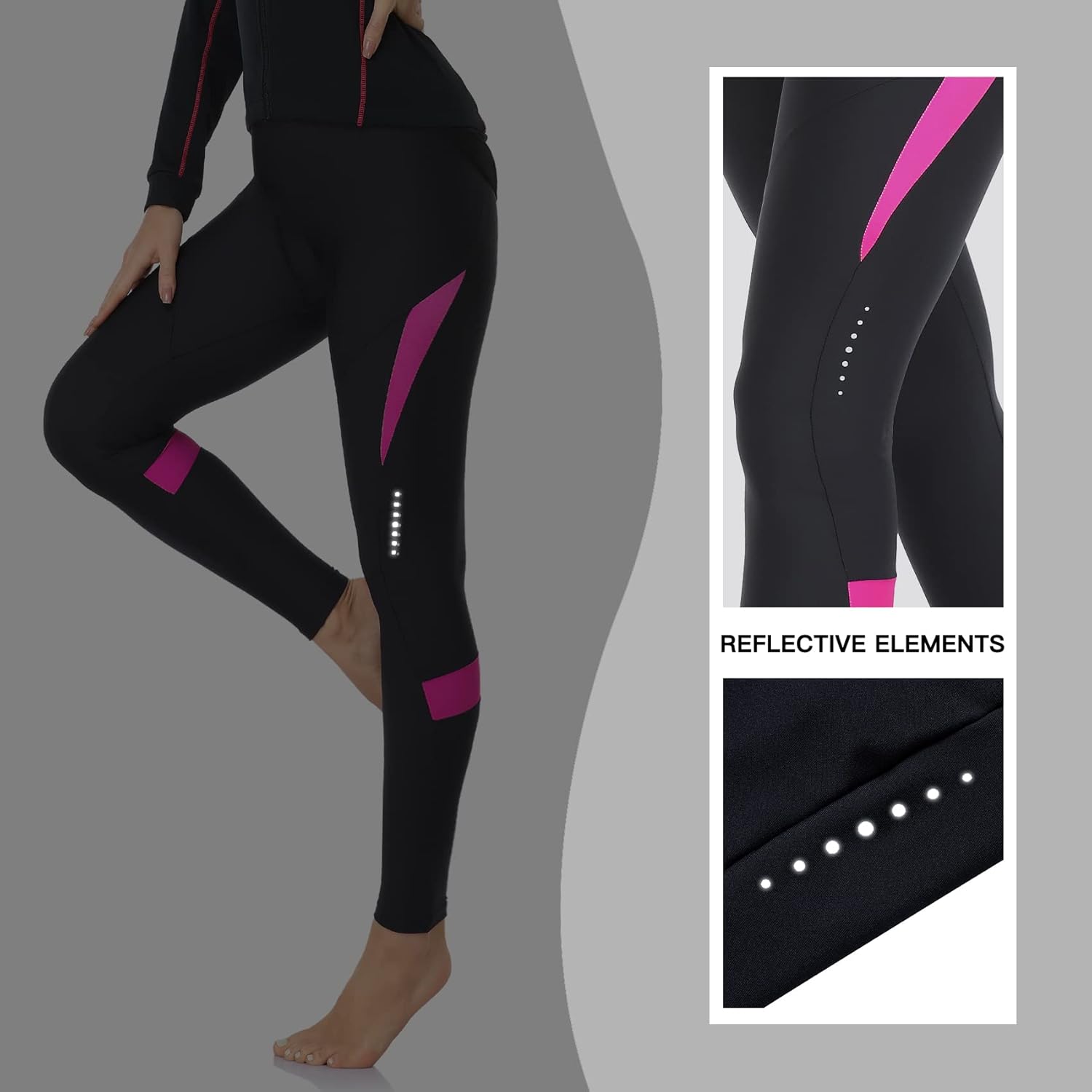 Women's Cycling Pants with Padded Thermal Fleece Bike Tight for Winter Bicycle Trousers - Image 5