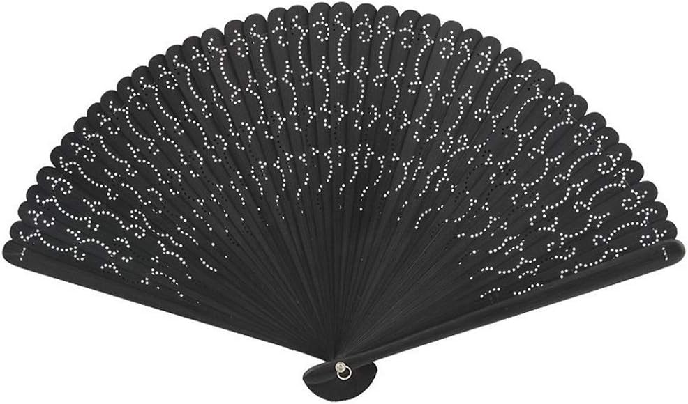 Folding fan Chinese style handmade bamboo folding fan holding bamboo folding fan Chinese dress folding fan home style decorative folding fan (colour: blue-B) (Black c)