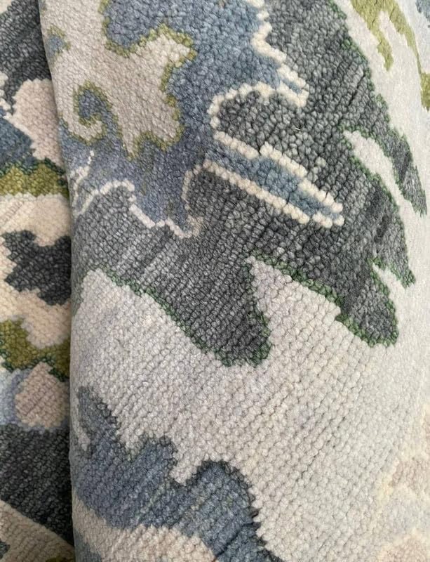 Image of Area Rug Hand Knotted Oushak Rug for Living Room, Dining Room, Office, Bedroom, Hand Knotted Wool Rug, 5x8 feet Cream-Grey