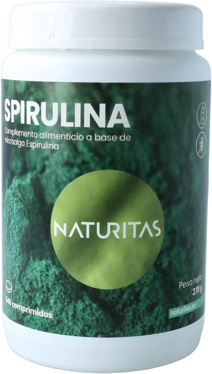 Espirulina Pura BIO 540 Comprimidos Naturitas | Energizante | Alto contenido en proteínas | Saciante | Rico en vitaminas