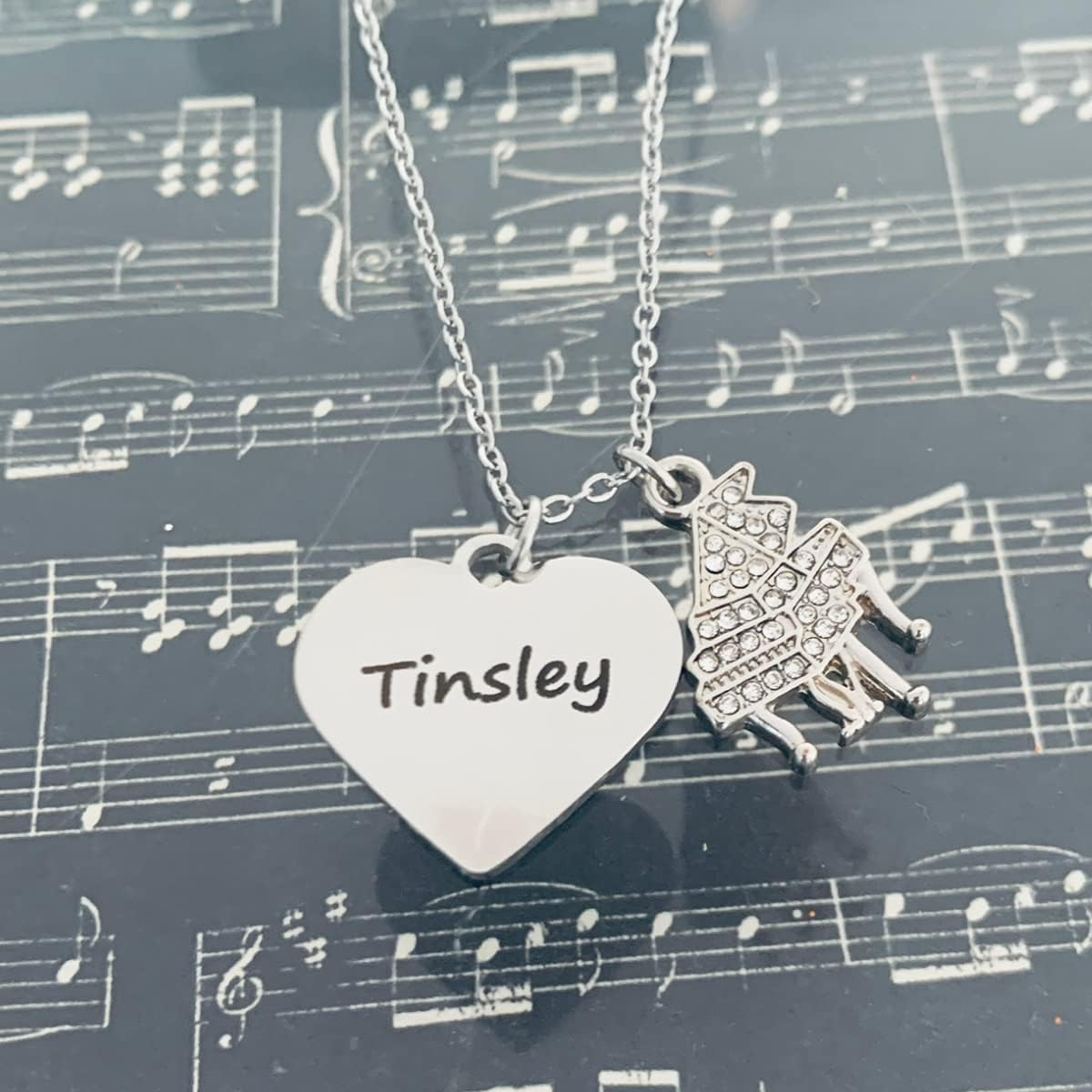 Personalized Engraved Piano Charm Necklace, Piano Pendant Necklace, Pianist Jewelry for Women, Teens and Girls - Image 2