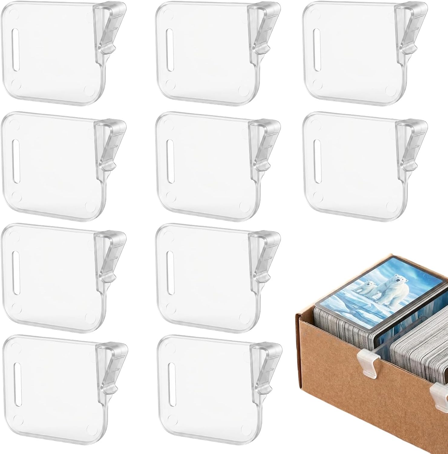 10 Pack Trading Card Dividers, Card Box Dividers Cards Storage Box Divider for Sports Baseball Cards Organizer for Collector