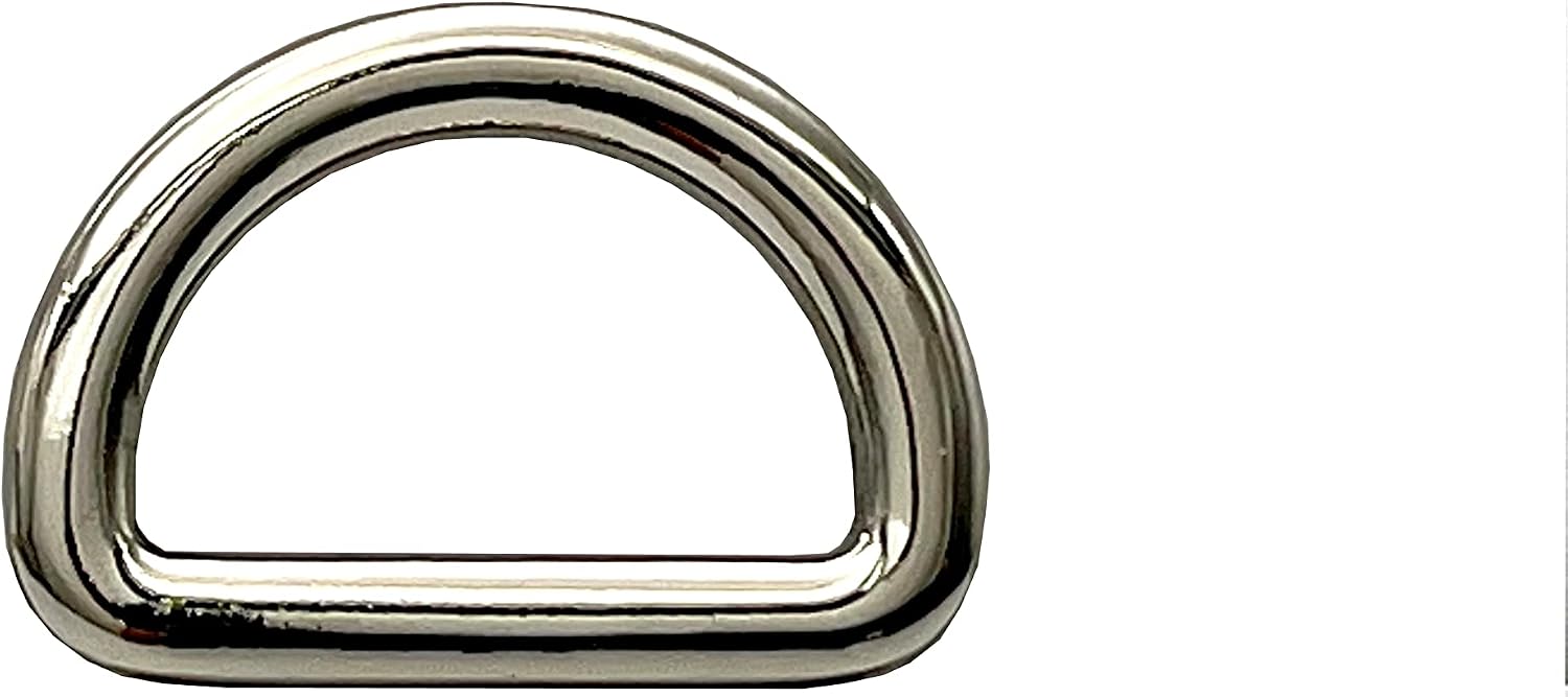 zinc alloying D Shape Rings Semi-Circular D ring buckles 3/4" / 19mm for webbing straps bags purse belt Dog Collars hardware making Nickel G37