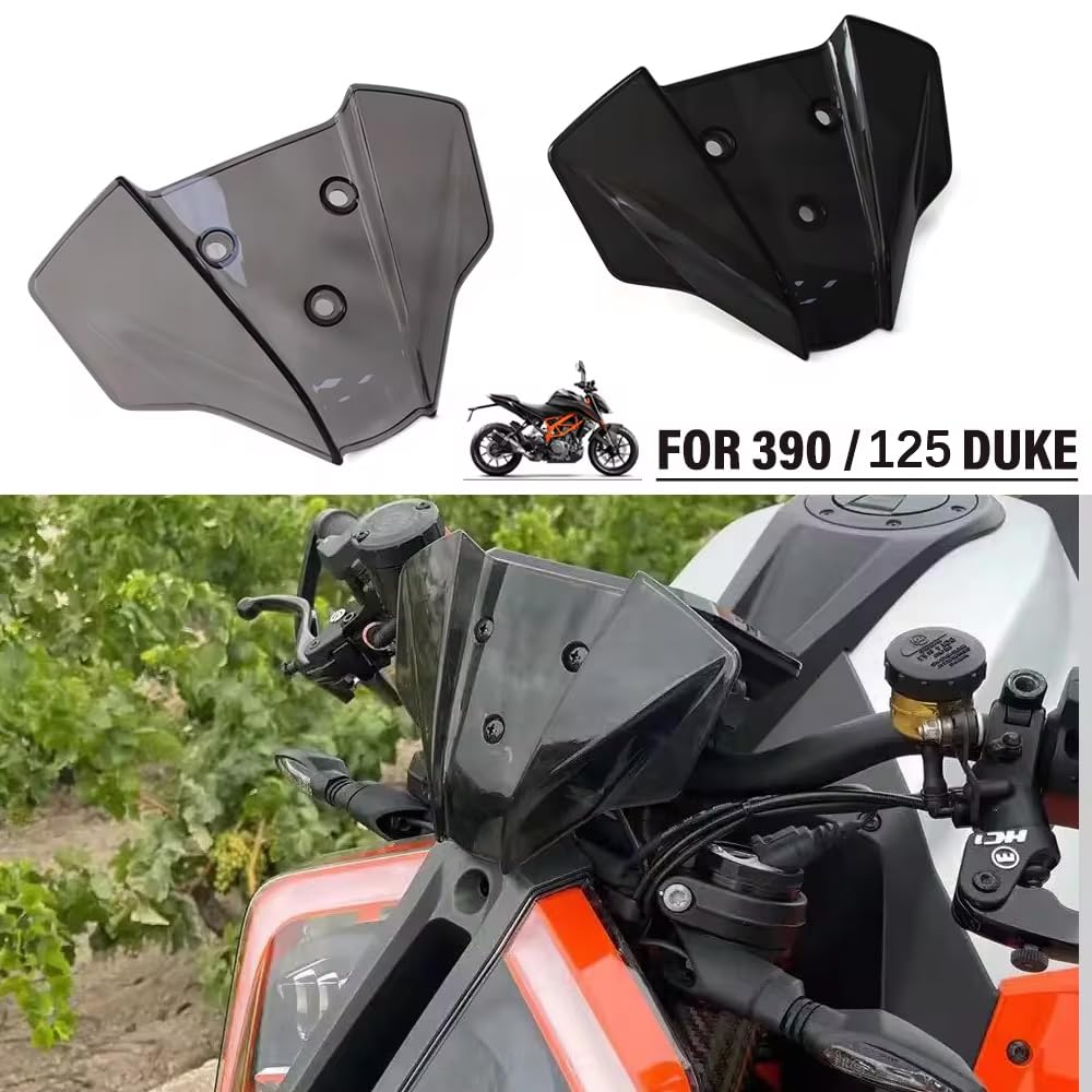 Windschutzscheibe Für KTM Duke 390/250/125 2017-2023 - Dark Gray ABS