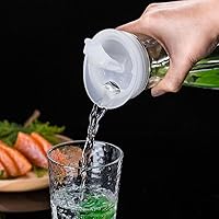 Vista 8 de Kichvoe 2 tapas de vidrio para jarra de agua de 2.6 pulgadas, tapones de plástico de repuesto, recipientes de jugo, tapa a prueba de fugas