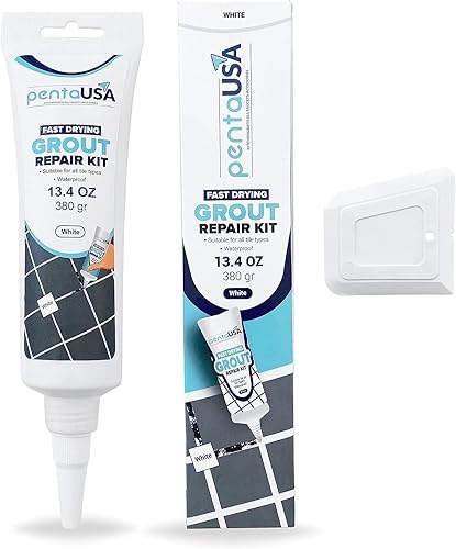 PentaUSA Lechada para azulejos tubo de reparación de llenado de lechada grande, kit de reparación de lechada de secado rápido, fórmula inodora,