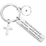 BEKECH Mustard Seed Faith Jewelry Trust in the Lord with All Your Heart Proverbs 3:5-6 Keychain with Mustard Seed Pendant