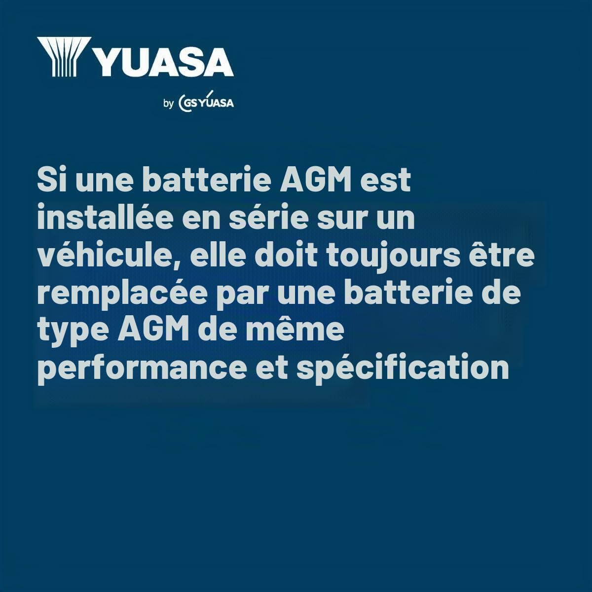 Yuasa YBX9096 Batterie voiture 12 V 70 Ah 760 CCA AGM Start Stop Plus