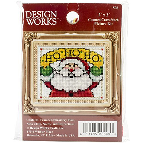 Tobin HO HO HO Ornament Counted Cross Stitch Kit, 2-Inch x 3-Inch
