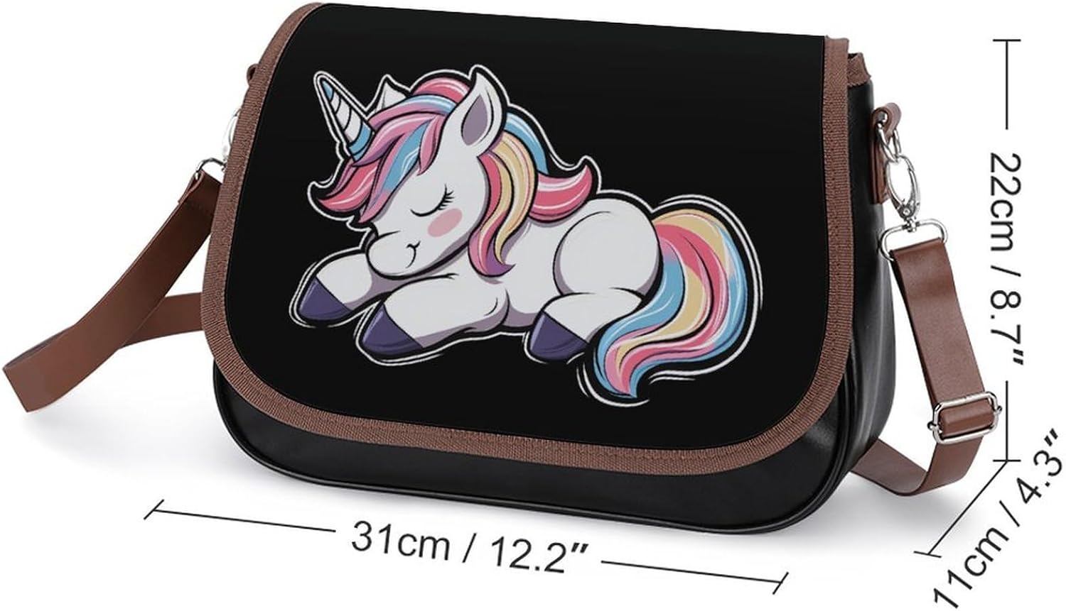 Cute Unicorm Shoulder Bags for Women Tote Handbag Clutch Purse Messenger Bag