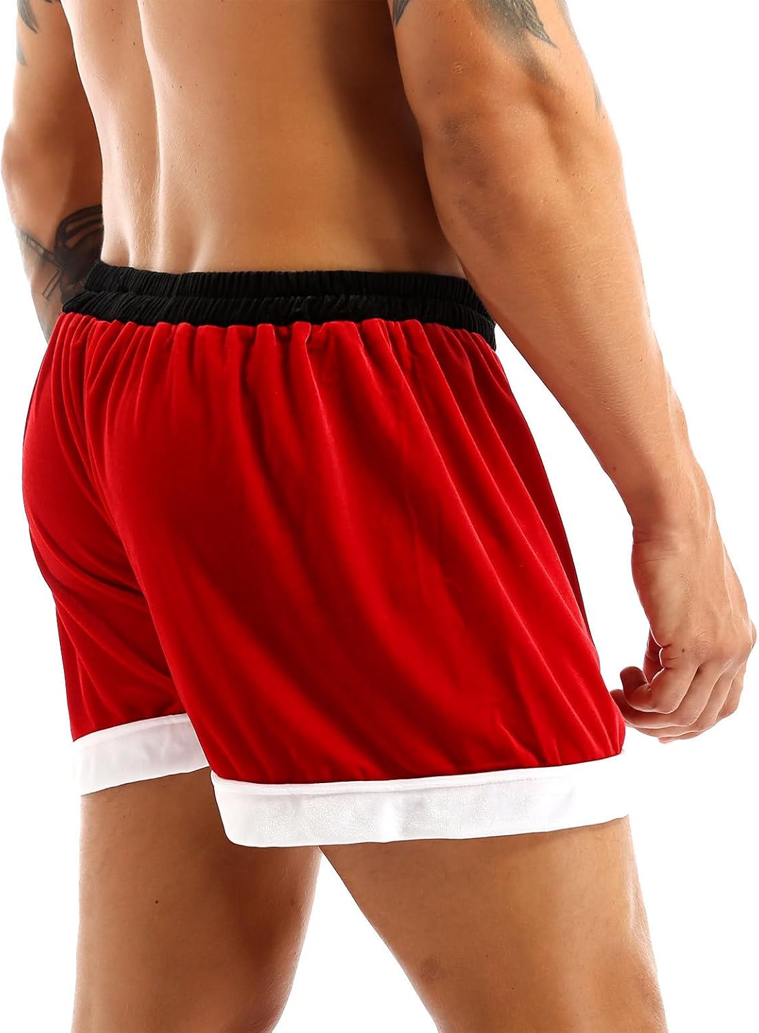 Men's Christmas Xmas Boxers Velvet Santa Claus Flannel Shorts Underwear Holiday Trunks Underpants