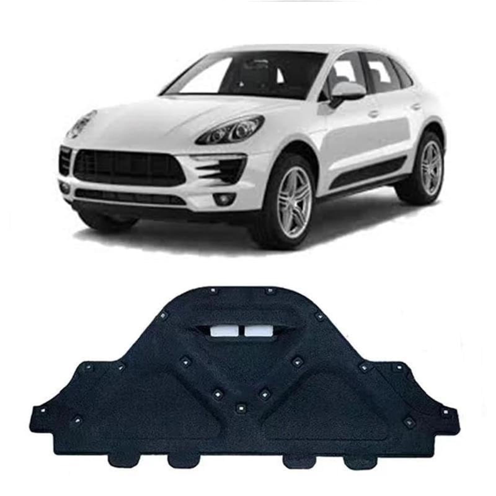 para Porsche 95B 2014-2024 Alfombrilla de Aislamiento acústico del capó Delantero del Motor Almohadilla Protectora térmica del Motor (Negro 2018-2024)
