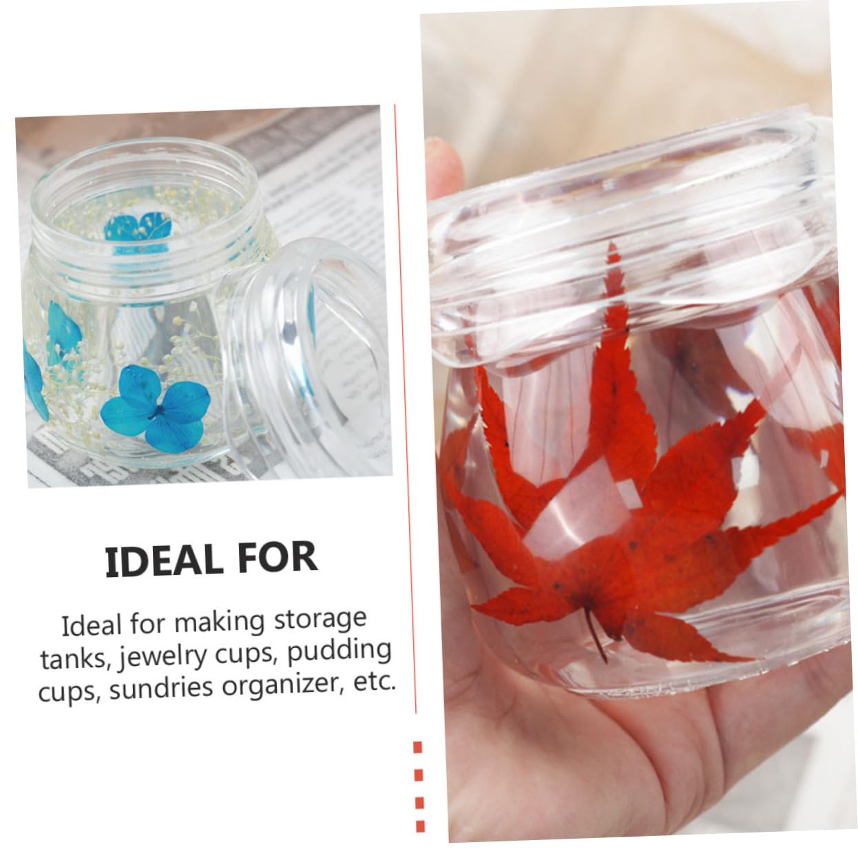 Housoutil 6 Ensembles Moule de Rangement Résine Époxy Transparent avec Couvercle Kit de DIY pour Boîte de Stockage et Conteneurs Multifonctions Accessoire de Sculpture