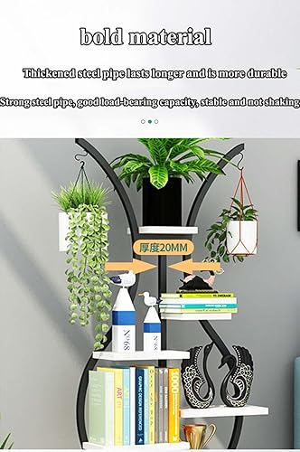 Miniatura 6 de Soporte de metal para flores de 6 niveles, estante para plantas, para interiores, exteriores, balcón, jardín (H 21.7 x 9.8 x 59.8 in)