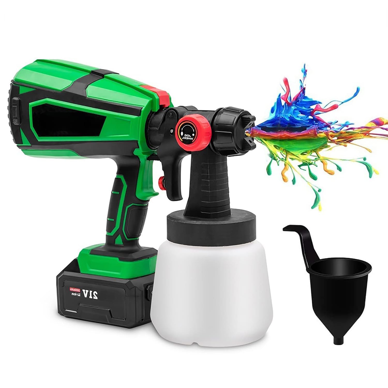 Pistola Per Verniciatura Elettrica Fai-da-te 21v 150w, Spruzzatore A Batteria Con Luce Led - Pistola A Spruzzo Portatile Per Legno, Mobili, Recinzione - 3 Modalità Di Spruzzo, Flusso Regolabile - Cont