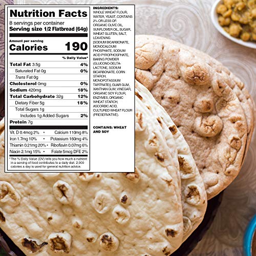 Toufayan Bakery, Whole Wheat Naan Tandoori Flatbread | Naturally Vegan | Non-Gmo | Cholesterol Free | Kosher (3 Pack, 12 Flatbreads Total) #TOP6
