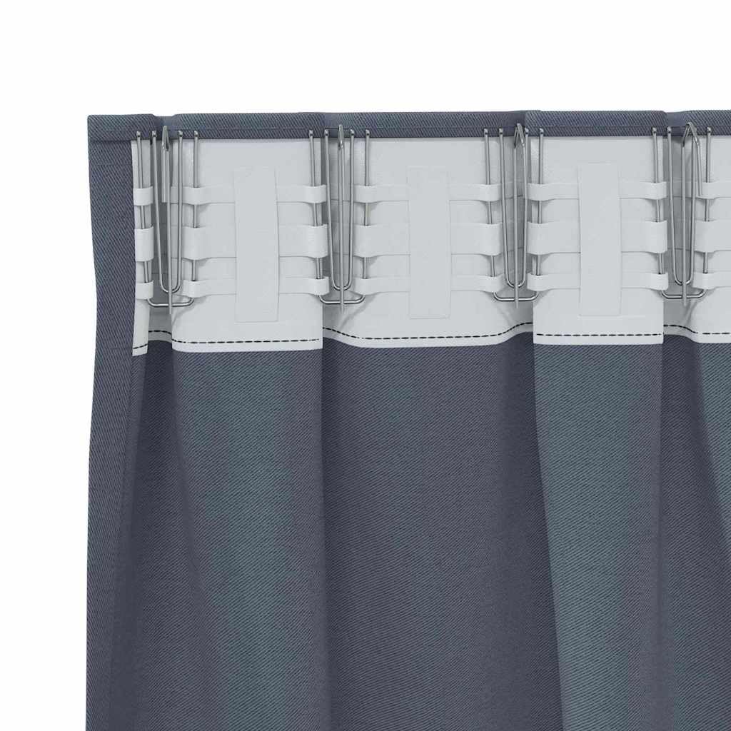Verdunkelungs-Vorhänge mit Ringen, 2 Stück Anthrazit 225 x 140 cm, Polyester Gardine mit Ösen und Schlaufen, Blickdicht, Lichtdurchlässig, Thermo- und Sichtschutz für Wohnzimmer Schlafzimmer