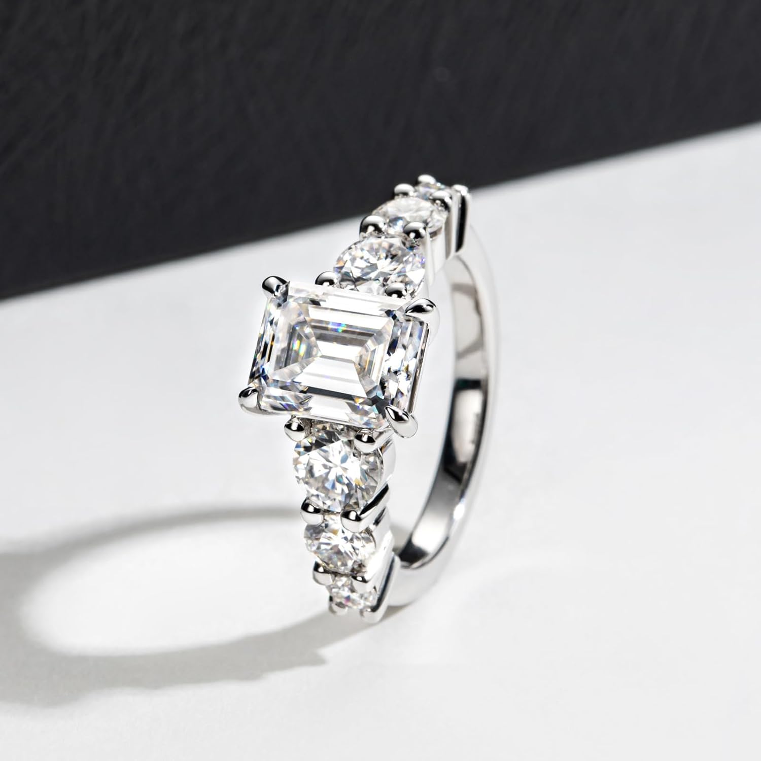 Moissanite Promise Rings 3-5cttw Pear/Emerald/Marquise/Oval Cut D Color VVS1 S925 Sterling Silver Stackable Wedding Engagement Rings for Women with Certificate Elegant Gift Packed - Image 6