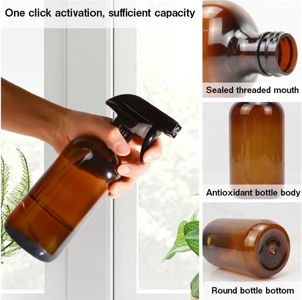 Amazon.co.jp: 4個スプレーボトル 250ml 茶色 遮光瓶 霧吹き 詰替 