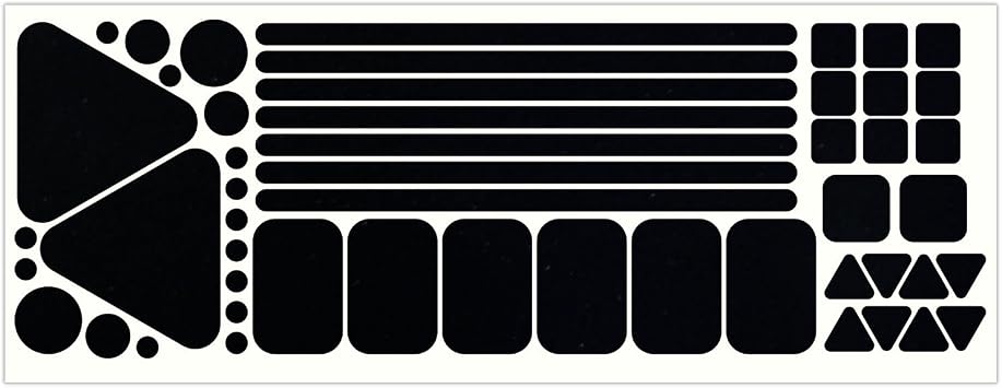 LiteMark Reflective Sticker Pack Bicycle, Motorcycle & Helmet Reflectors for Safety & Night Visibility Black, Pack of 51 Pcs