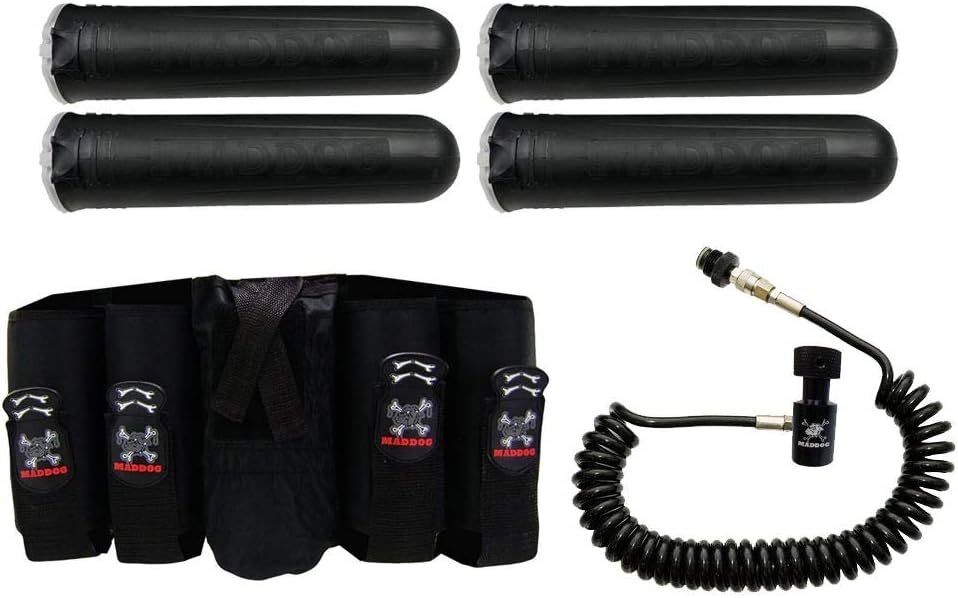 Maddog 4+1 Vertical Paintball Harness Pod Pack with (4) Paintball Pods
