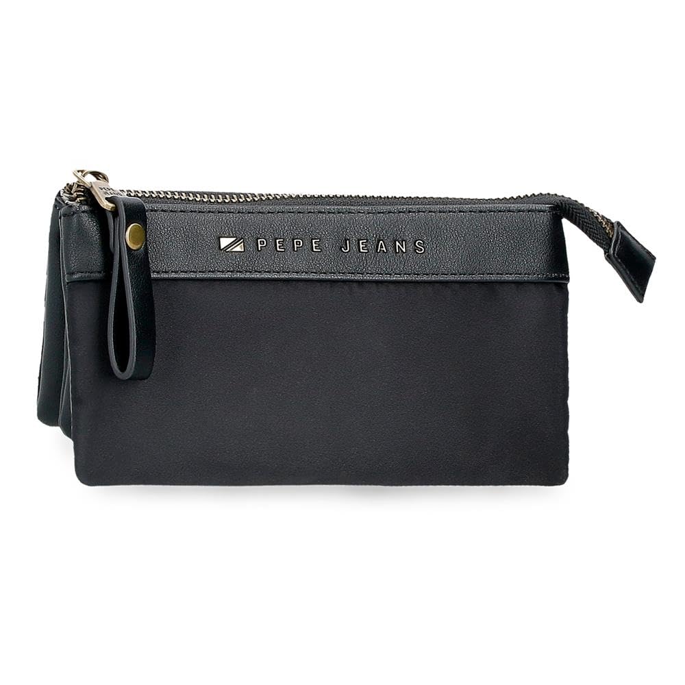 Pepe Jeans Morgan Three Compartment Wallet, One Size, Black/White, One Size, Three Compartment Purse