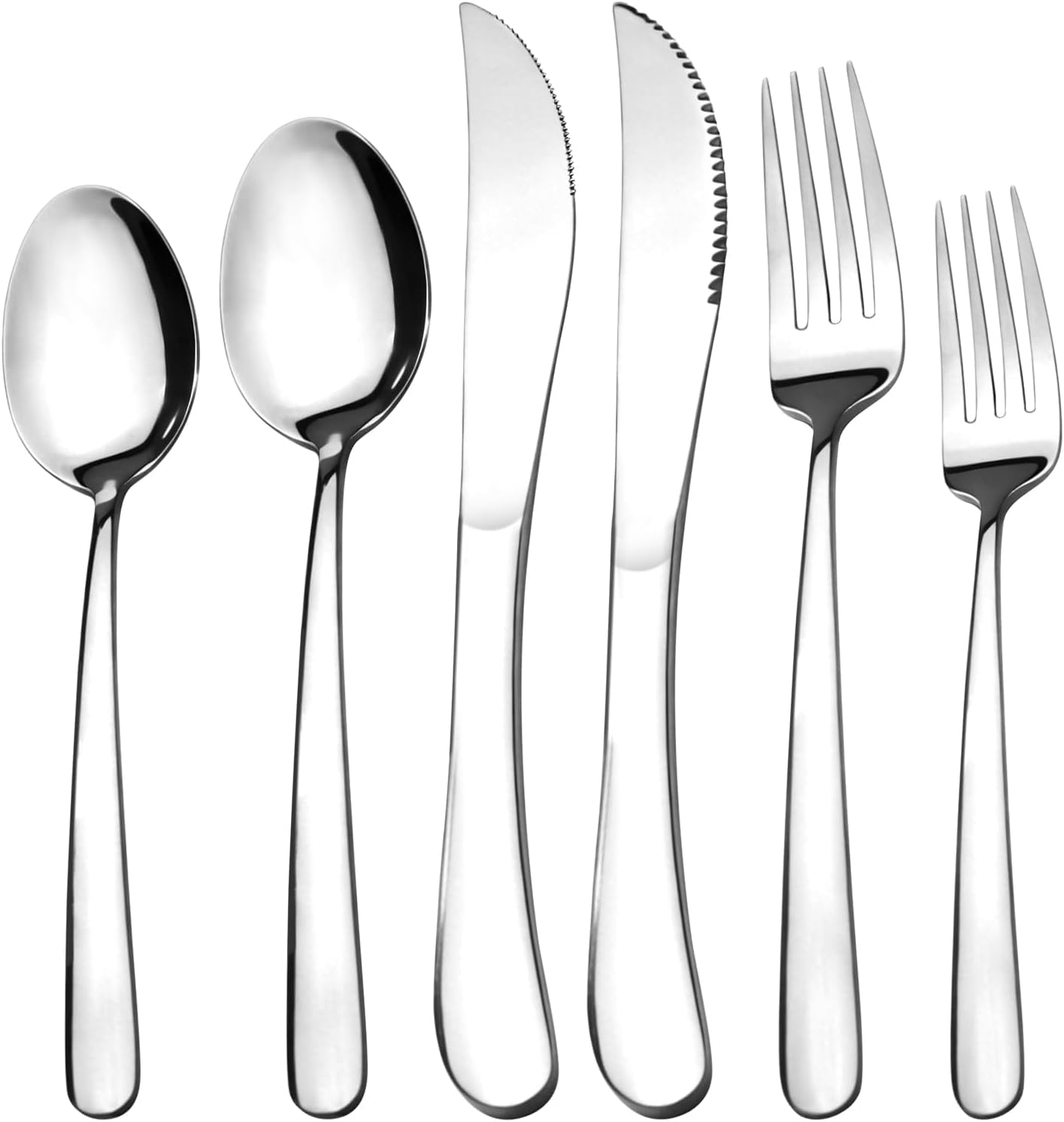 Silverware Set with Steak Knives, 24-Piece Flatware Set for 4 Cutlery Set