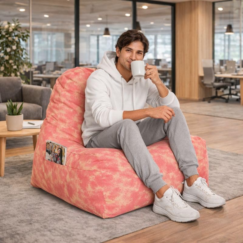 Image of Style Homez Hackey Cotton Canvas Abstract Printed Bean Bag XXL Size Filled with Beans Fillers
