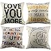 HOSL 4 Pack Cotton Linen Pillow Case Decorative Cushion Cover (NO Pillow)