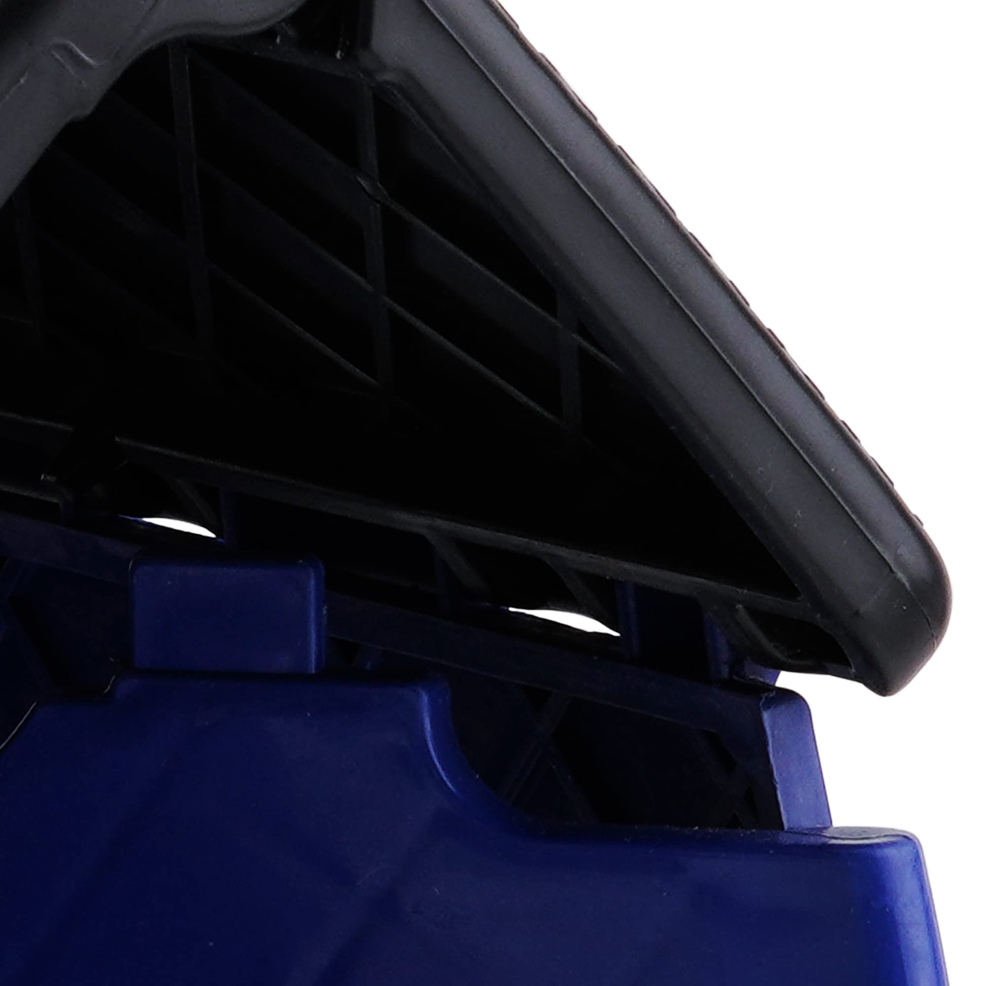 Primelife 12 inch Folding Step Stool for Adults, Non-Slip Textured Grip Surface, Foldable Space Saving Design, Carrying Handle, Holds for Kitchen and Rest of Home, (Blue-Black)-Prime 2