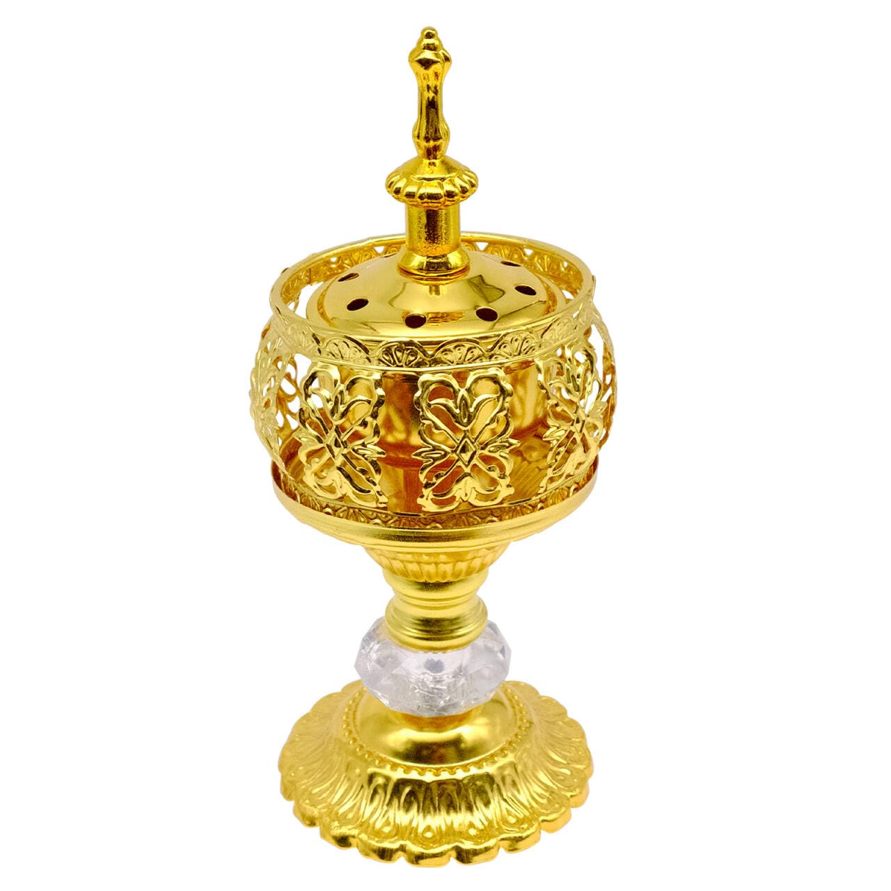 Metal Vintage Incense Burner, Iron Art Incense Holder with Lid, Aromatherapy Burner Holder with Removable Tray Home Office Tabletop Ornament Spa Wedding Gift