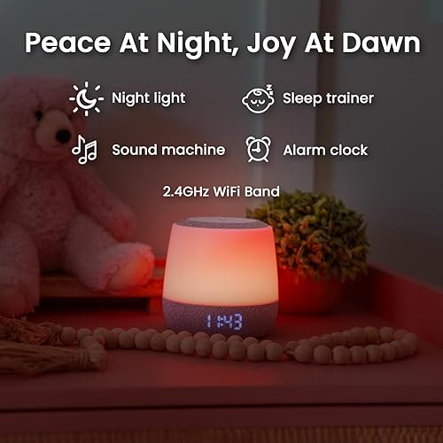 Miniatura 2 de Babysense Dreamer 2.0 - Máquina de sonido para bebés con luz nocturna, 2 generación, 28 sonidos relajantes, entrenador de sueño para niños pequeños,