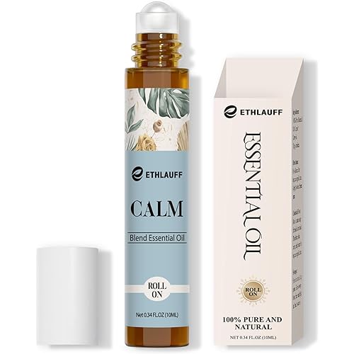 Calm Essential Oil Roll On, Aromatherapy Roll On Oil Blends for Stress Relief, Massage, Self Care Relaxation Gift