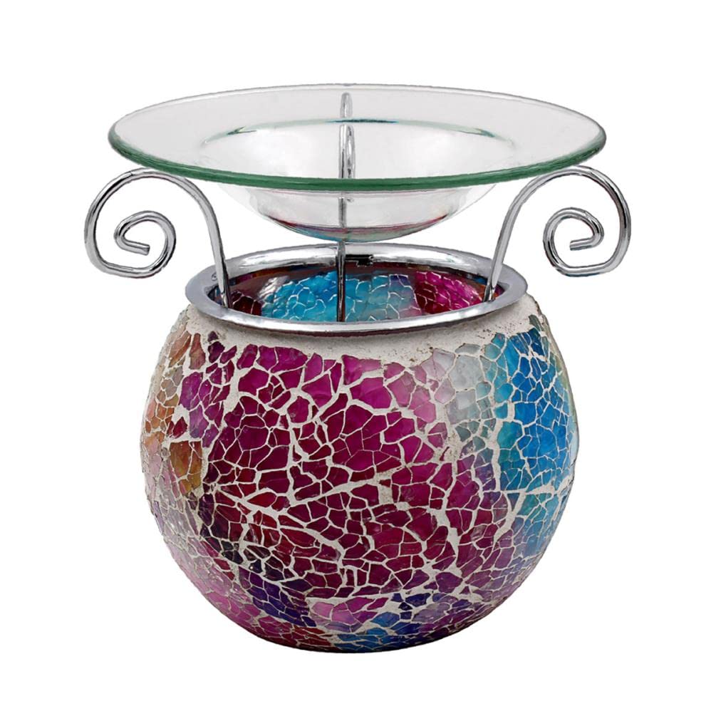 Lesser & Pavey Mosaic Rainbow Wax Melt Oil Burner Tealight Holder Diffuser Ornament Aromatherapy Ceramic Gift (Mosaic Rainbow)