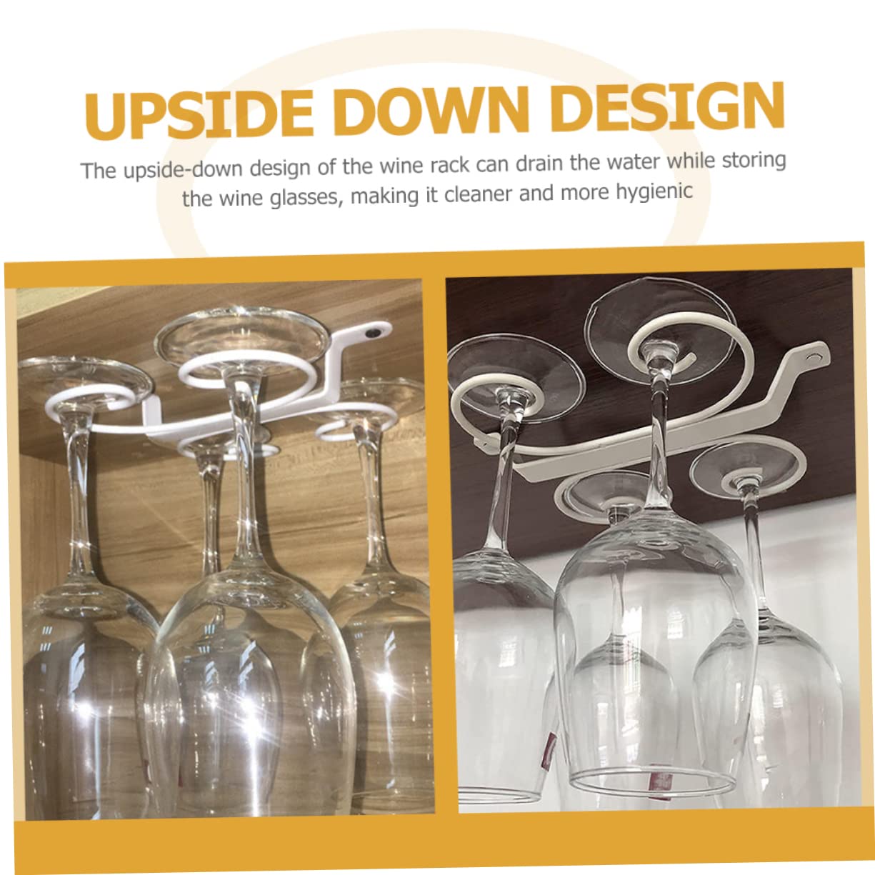 OKUMEYR Upside Down Wine Cup Rack Goblet Storage Stand Compact Hanging Glass Holder for Kitchen Bar Decor Sturdy Design for Safe Glass Storage
