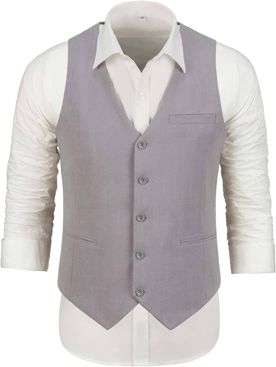 Furuyal Linen Casual Waistcoat for Men Summer 2021 Vintage Vest Business Groomsmen Wedding Vest One Piece Men Suit Vests